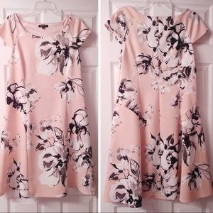 GLAMOUR Size 16 Pink Floral A-line Dress